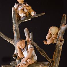 Albero della vita, particolare –terracotta policroma 